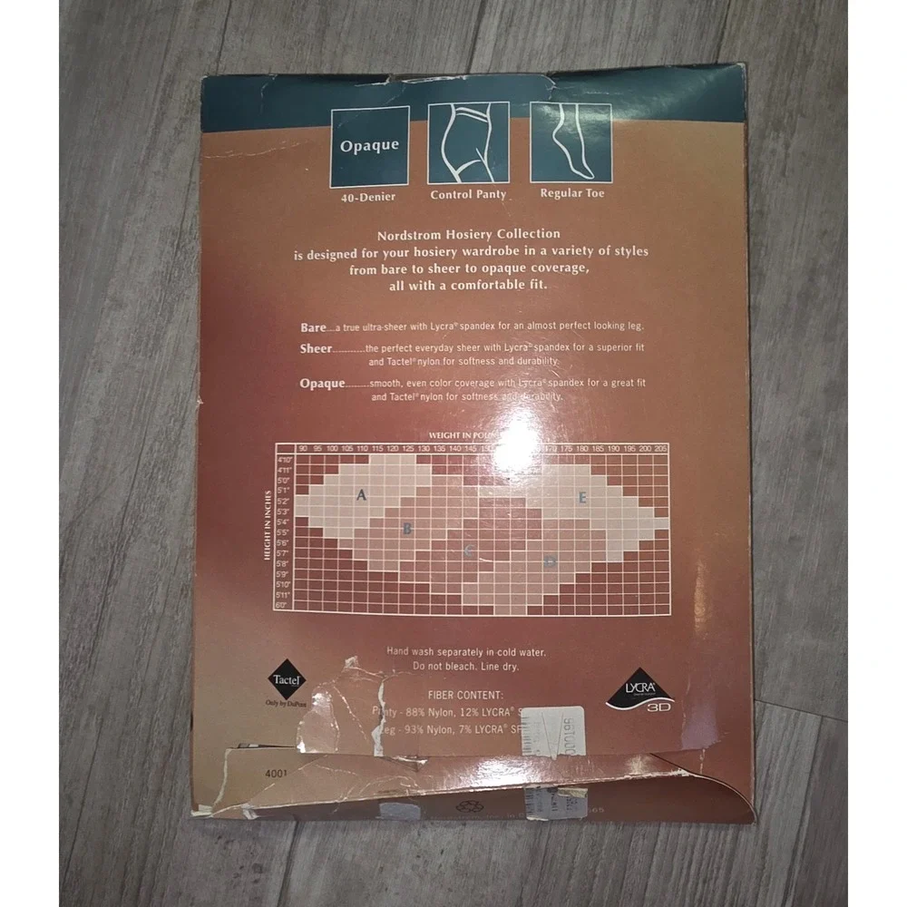 Vtg Nordstrom Opaque Tights 40 Denier Control Panty Brown‎ Size A 2 Pairs NIB